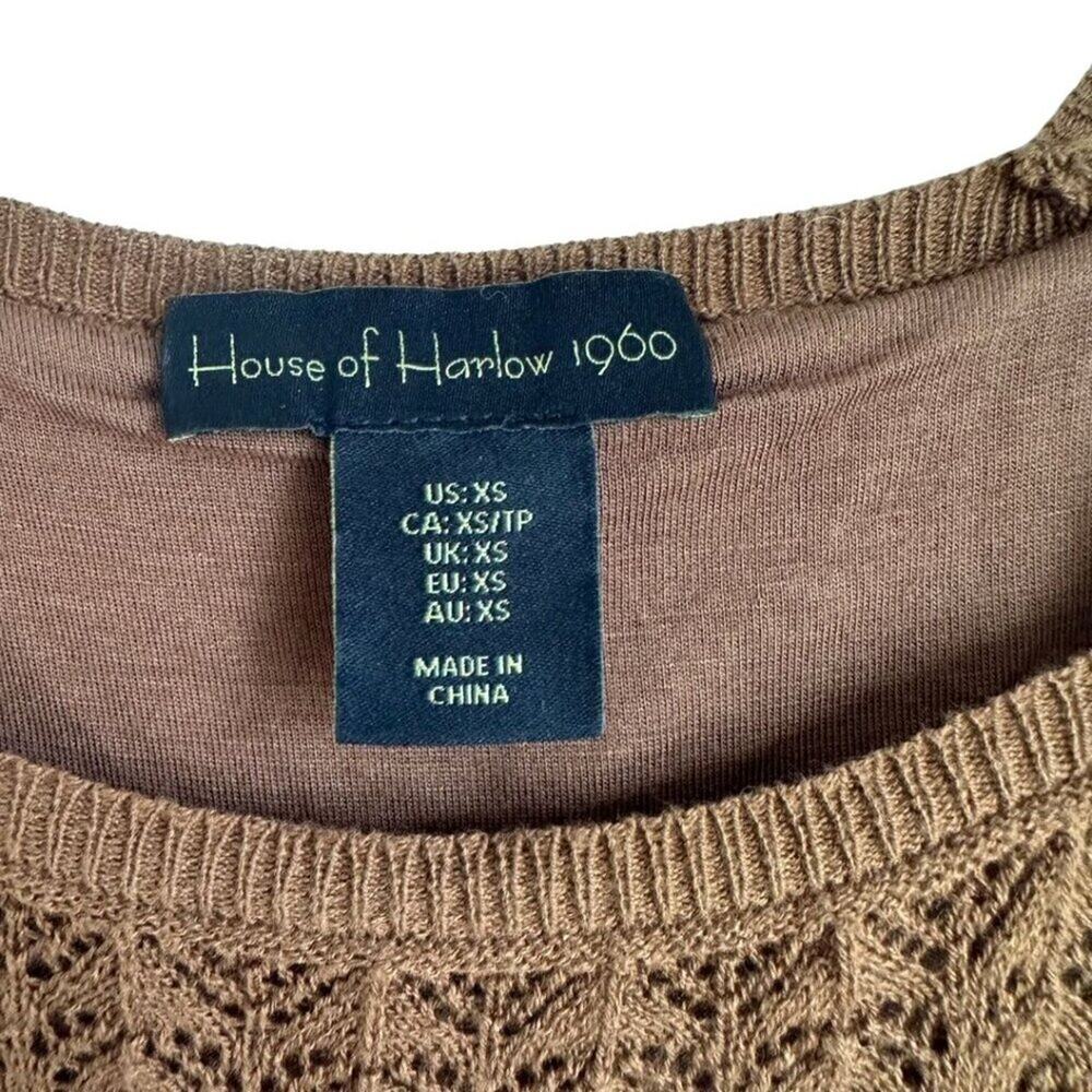 House of Harlow Knitted Peplum Top Brown XS - Picture 6 of 10